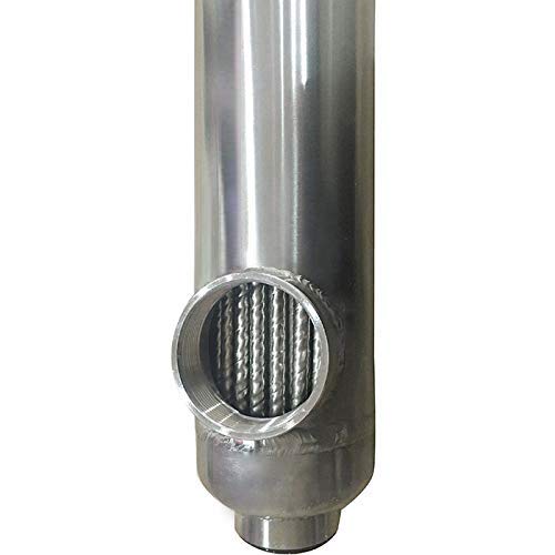 AB 55k-2 Swimming Pool Heat Exchanger 55kBtu 316L Stainless Steel Opposite 1 1/2" & 1" FPT for Spa/Solar/Swimming Pool Heat Exchanger - size: 55K-2