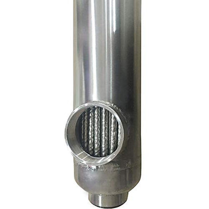 AB 55k-2 Swimming Pool Heat Exchanger 55kBtu 316L Stainless Steel Opposite 1 1/2" & 1" FPT for Spa/Solar/Swimming Pool Heat Exchanger - size: 55K-2