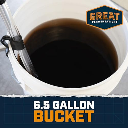 6.5 Gallon Fermenting Bucket - BPA Free Food Grade Fermentation Bucket without Lid - Multi-purpose Reusable Brewing Container with Handle - Fermenter For Home Brewing Enthusiasts - size: Bucket Only