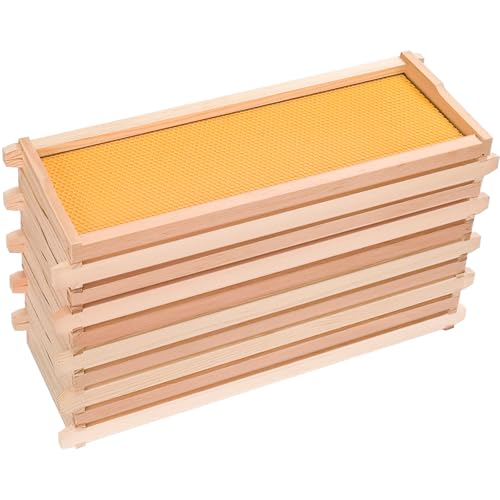 BeeTech 10-Pack Medium Super Box Wooden Beehive Frames and Beeswax Dipped Plastic Foundations for Beekeeping (Unassembled) - size: medium frames