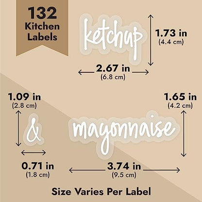Talented Kitchen Oil Label Stickers for Kitchen Organization - Numbered Expiration Condiment Labels Stickers - White Vinyl 132 Count - color: White