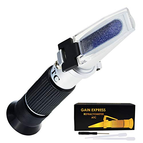 Alcohol Refractometer for Spirit Alcohol Volume Percent with Automatic Temperature Compensation (ATC) Dual Scale Brix 0-40% 0-25% VOL in Wine Making and Beer Brewing, Homebrew Kit