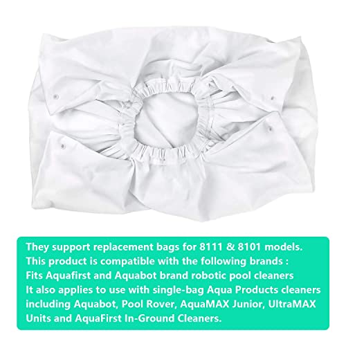 A8111PK Pool Cleaner Fine Filter Bag for Aquabot Turbo Classic Turbo Vacuum Filter Bags Replacement A8111PK 8111 8101-2 Pack