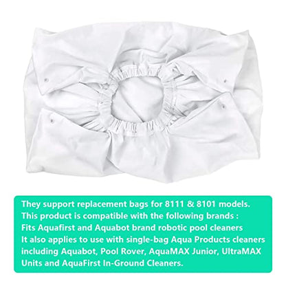 A8111PK Pool Cleaner Fine Filter Bag for Aquabot Turbo Classic Turbo Vacuum Filter Bags Replacement A8111PK 8111 8101-2 Pack