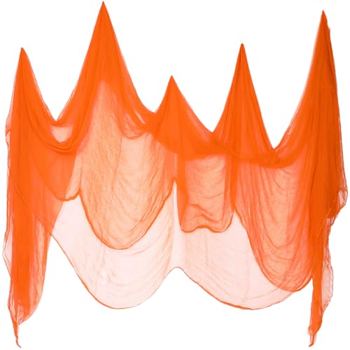 Boao Halloween Cheese cloth 85 x 394 Inch Orange Cheesecloth Roll for Crafts Large Cotton Muslin Gauze Fabric for Halloween Outdoor & Indoor Spooky Decoration - color: Orange, size: 85 x 394 Inch