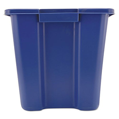 Rubbermaid Commercial Products Stackable Recycling Bin, 14 Gallon, Blue Storage Container, for Garage/Kitchen use for Boxes/Paper Recycle (Pack of 6) - size: 14G