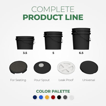 EconoHome 5-Gallon Black Bucket Pail Container with Lid | Metal Handles with Plastic Grip | Easy Stack and Store | Heavy-Duty, Approx 90 MIL, Extra Durable | Food Grade | BPA Free - 3 Pack - color: Black, size: 3 Pack