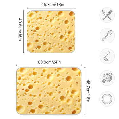 Yellow Cheese Texture Dish mat Counter mats for Kitchen 18 x 24 tapete para cocina