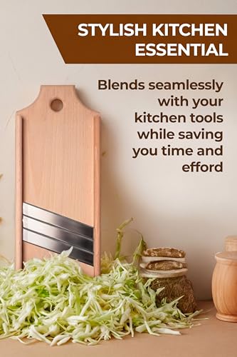 Wooden Cabbage Shredder for Coleslaw & Sauerkraut - 17.7x6.7 in Slaw Slicer - Cabbage Grater for Coleslaw and Sauerkraut - Slaw Slicer Cutter Maker
