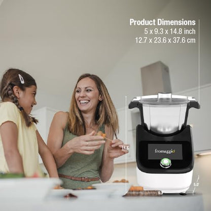 Fromaggio Stainless Steel Smart Cheese Maker, Wi Fi Touchscreen | WI-FI App Control and LCD Touchscreen. Stainless Steel Unit with Removable, Dishwasher-Safe Pot, Cutters, Drainer, And Mold - color: Stainless Steel