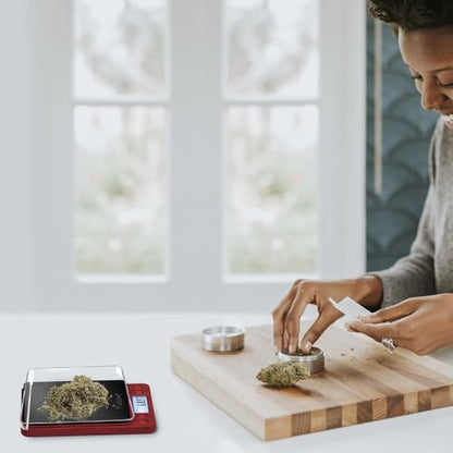 Fuzion Digital Scale .01 Gram Accuracy, 500g Mini Food Scales for Small Jewelry, Gold, Herb, Spice - Weight Gram and Oz - color: Wood Grain