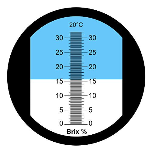 Gain Express 0-32% Brix Refractometer ATC High-Concentrated Sugar Solution Content Test Tool 0.2% Division, Homebrew Tester Meter, Brandy Beer Fruits Vegetables Juices Soft Drinks