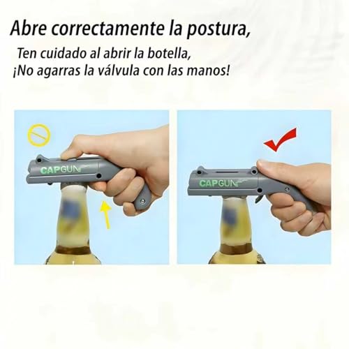 4PCs Grey Novelty Cap Gun Style Bottle Opener – Realistic Construction with Ergonomic Grip for Beverages, Themed Parties & Gifts - color: Gray