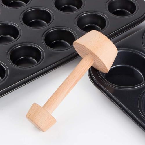 Wooden Tart Tamper, Double Side Pie Pastry Dough Tamper, Egg Tart Pan Mold DIY Cake Pastry Baking Tool for Mini Egg Tart, Cheesecakes, Pasta and Dessert Baking