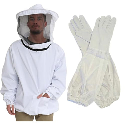 – Pullover Smock Jacket with Glove & Removable Veil, Thumb Straps, and Tool Pockets (Medium) - size: Adult Medium - Jacket
