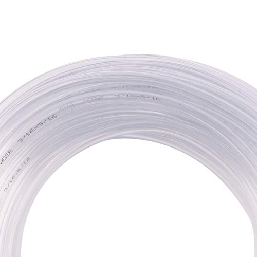 DERNORD PVC Tubing 3/16"ID X 5/16"OD Flexible Clear Vinyl Hose 100 Feet for Food Grade - size: 100 Feet, style: 3/16"ID X 5/16"OD