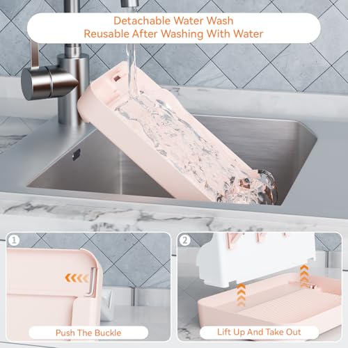 SuoXing Baby Bottle Drying Rack Space Saving,BPA Free Countertop Vertical Bottle Rack Dryer & Holder for Baby,Large Baby Bottle Station Organizer and Stand for Brushes,Pacifiers,Breast Pump,Dish,Pink - color: Pink