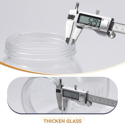 novelinks 2 Pack 1 Gallon Wide Mouth Glass Jars with Airtight Plastic Lids,Clear Square Large Mason Jar, Storage Containers for Fermenting, Pickling, Pantry, Canning - color: Plastic Lid