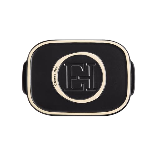 Emile Henry, Black Cheese Storage Box/Serving Platter, 12 x 8 x 4.4in - color: Black