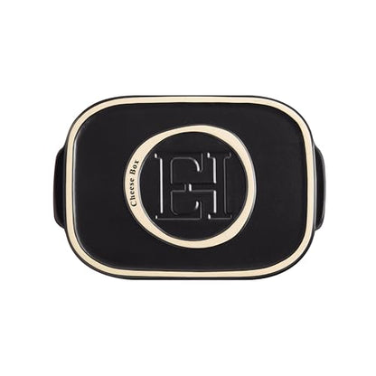 Emile Henry, Black Cheese Storage Box/Serving Platter, 12 x 8 x 4.4in - color: Black