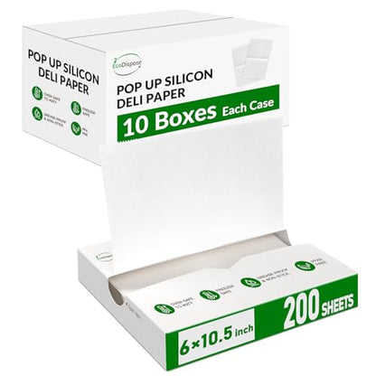EcoDispose 2000 Count 6" x 10-1/2" Precut Pop Up Deli Paper Sheets, Interfolded Heavy Duty Oil-Resistant White Paper for Bakery, Food Wrap, Serving, Oven, Air Fryer & Microwave - color: White, size: 6"x10.5"inch