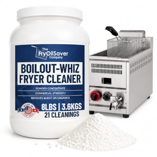 8LB Boil-Out Whiz Deep Fryer Cleaner - Degreaser Powder for Commercial Kitchen Cleaning Oil Saver - Deep Fryer Pot & Coil Safe - Extend Oil Life, Save Time & Energy - by FryOilSaver Co - size: 128 Ounce (Pack of 1)