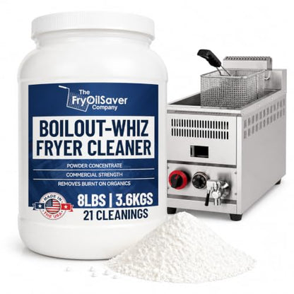 8LB Boil-Out Whiz Deep Fryer Cleaner - Degreaser Powder for Commercial Kitchen Cleaning Oil Saver - Deep Fryer Pot & Coil Safe - Extend Oil Life, Save Time & Energy - by FryOilSaver Co - size: 128 Ounce (Pack of 1)