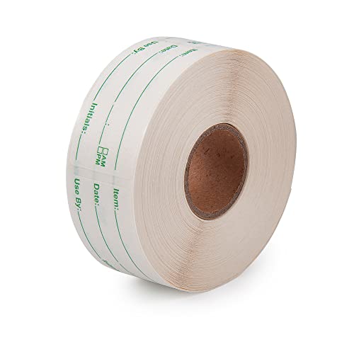 L LIKED 500 Stickers Use by 1 x 2 Inch Dissolvable Labels for Food Containers Prep roll of 500 (Green) - color: Green