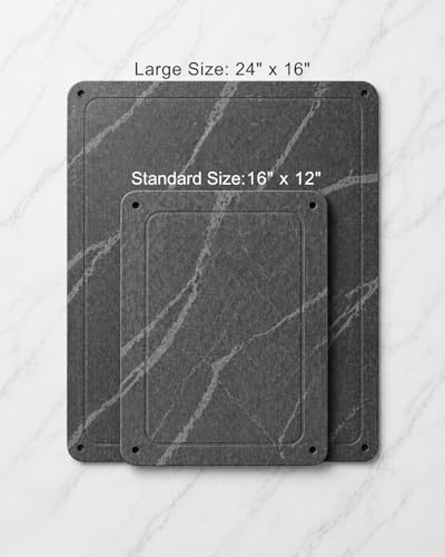 Large Stone Drying Mat for Kitchen Counter - 24”*16” Marble Veining Quick Drying Fast Absorbent Drying Mat, Natural Diatomaceous Earth Dish Drying Mat - size: 24" x 16"