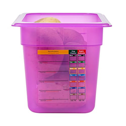Restaurantware Food Storage Container 1 Pack of 3.9 qt Plastic Stackable Microwave-Safe Bin Dishwasher Safe Freezer Safe Purple Containers for Kitchen Storage - size: 1/4 Size
