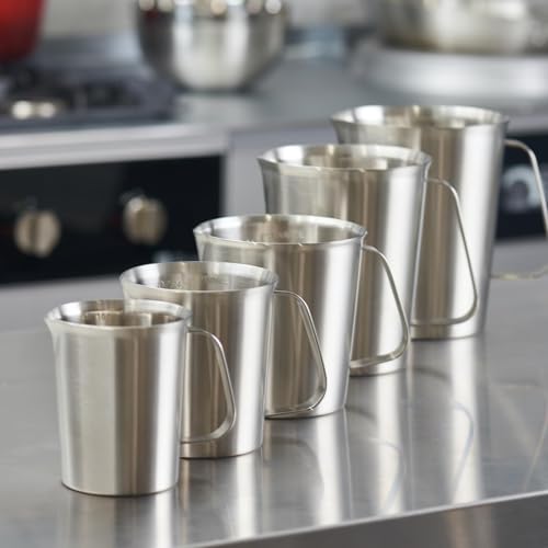 CURTA 18/8 Stainless Steel Measuring Cup with Handle and Pour Lip 64 OZ (8 Cup, 2000 ML) - color: Flat Handle, size: 64 OZ (8 Cup, 2000 ML)