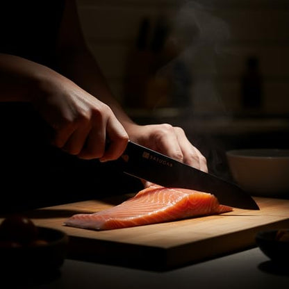 SASUGA Lightweigth Japanese Gyuto Chef’s Knife 210mm – Made in Japan | Molybdenum-Vanadium Stainless Steel | Razor-Sharp, Rust-Resistant Blade for Meat, Fish & Vegetables - color: Gyuto