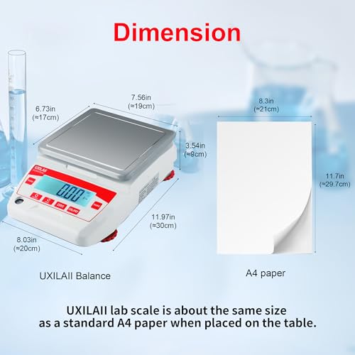 Lab Scale 3200g x 0.01g High Precision Electronic Analytical Balance 0.01g Accuracy Laboratory Balance Digtal Scale Gram Scale Jewelry Scale with 1Kg Calibration Weight - size: 3200g0.01g