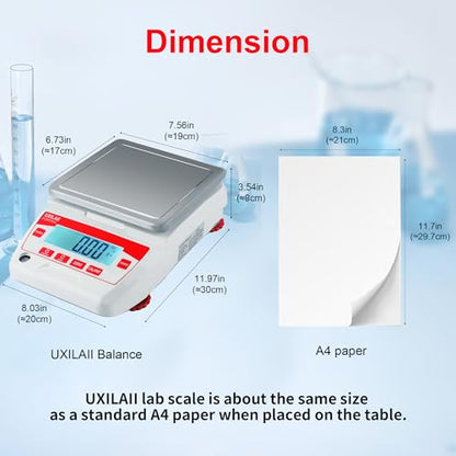 Lab Scale 5000g x 0.01g High Precision Electronic Analytical Balance 0.01g Accuracy Laboratory Balance Digtal Scale Gram Scale Jewelry Scale with 1Kg Calibration Weight - size: 5000g0.01g