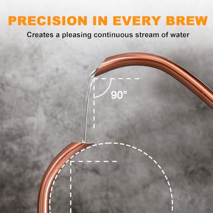 Nueve&Five Electric Gooseneck Kettle with Thermometer, 1.0L Pour Over Hot Water Kettle for Coffee and Tea, 1000W, Auto Shutoff, Boil-Dry Protection,Copper - color: COPPER