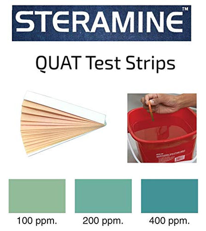 2 Bottles Steramine Sanitizer Tablets - 15x QT-10 Test Strip - Multi Purpose Steramine Sanitizing Tablets for Food Contact Surface in Kitchen, Restaurant & Food Service by FryOilSaver Co. (300 Count)