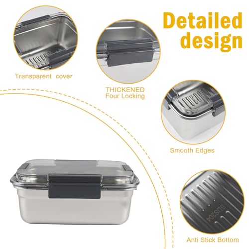 Cheese Container for Refrigerator,Cheese Stainless Steel Container with Lids,Deli Meat Saver, Non Toxic Airtight Storage Container for Stackable Sliced Grated,Shredded,Cheddar Cheeses Holder-Small - size: Small