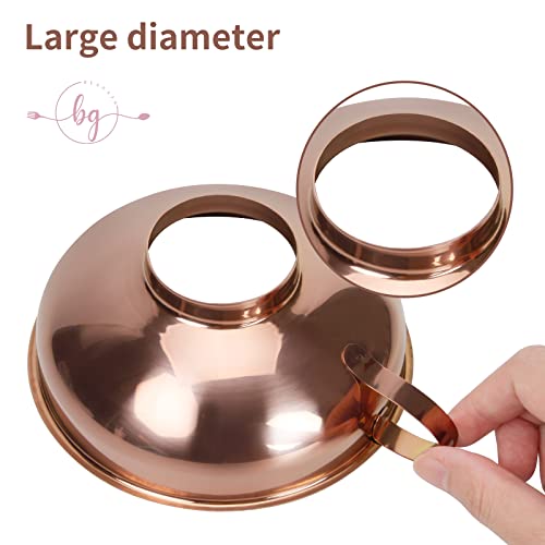 Canning Funnel, Stainless Steel Funnels for Kitchen Use, Wide-Mouth Funnel for Canning & Mason Jars, 2-Pack(Small and Large), Rose Gold