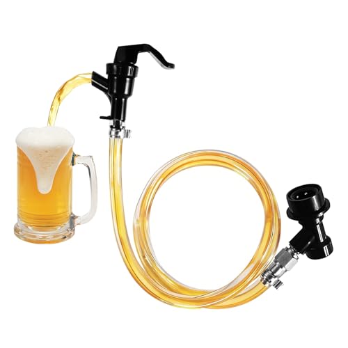 FERRODAY 3FT Ball Lock Beer Line Assembly Kit for Corny Keg, Party Tap Picnic Tap Keg Tap Faucet Beer Tube for Cornelius Keg, Quick Disconnect PVC Liquid Beer Hose Tap for Ball Lock Keg Anti-Loosen - size: 3FT