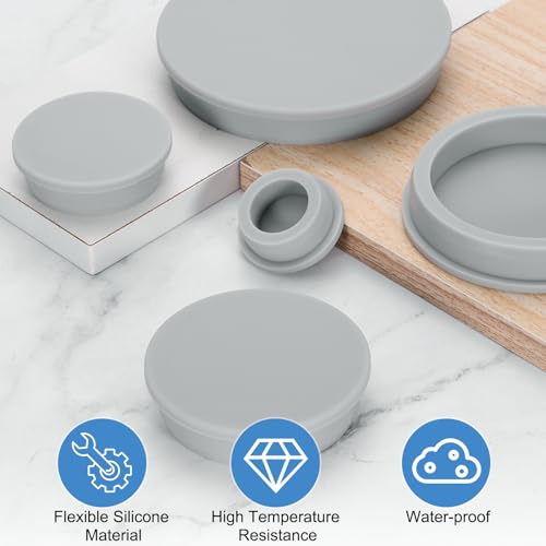 uxcell Silicone Rubber Plug, High Temp Round Hole Plug Waterproof Rubber Stopper Pipe End Caps Fit 31.3mm/1.23" for Bathtub Bottle Sealing, Grey - size: 31.3mm/1.23"