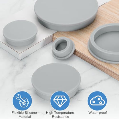 uxcell Silicone Rubber Plug, High Temp Round Hole Plug Waterproof Rubber Stopper Pipe End Caps Fit 73.6mm/2.9" for Bathtub Bottle Sealing, Grey - size: 73.6mm/2.9"