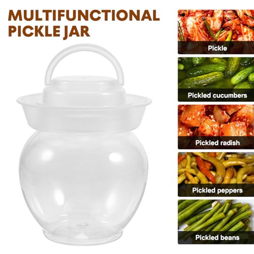 Ciieeo Clear Pet Fermentation Jar with Airtight Water Seal Lid Food-grade Pickle Canning Container for Sauerkraut Wine Brewing Kit Transparent Storage for Home and Restaurant Use