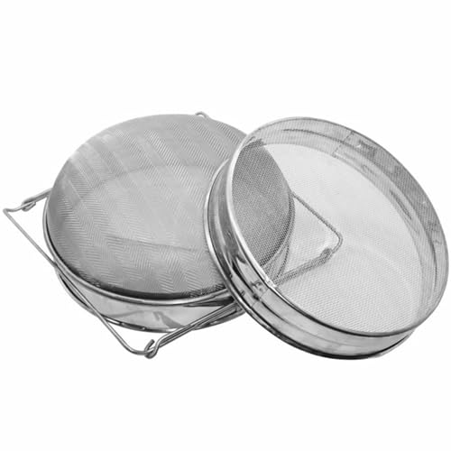 Commercial-Grade Filter Stainless Steel Construction Rust-Resistant 9.4" Strainer with Telescoping Arms for Wax Purification Double Sieve Honeys Strainer