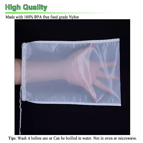 4PCS Cloths Strainer,Food Grade Nylon Nut Bag Strainer,Reusable Cold Brew Coffee Cheese Cloths Strainer for Straining Fruit Juice,Nut Milk,Doufu,Coffee,Soup Etc (Bag strainer)