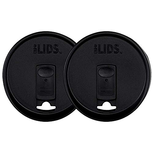Wide-Mouth Mason Jar Drink Lid - USA Made, BPA-Free, Spill-Resistant for Coffee, Cold Brew & Iced Tea - Fits 3 3/8 in Ball & Kerr Wide Mouth - Pack of 2 - color: Black