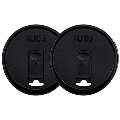 Wide-Mouth Mason Jar Drink Lid - USA Made, BPA-Free, Spill-Resistant for Coffee, Cold Brew & Iced Tea - Fits 3 3/8 in Ball & Kerr Wide Mouth - Pack of 2 - color: Black