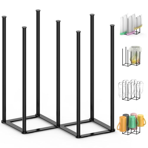 Collapsible Bottle Drying Rack, Baby Bottle Drying Rack, Foldable Cup Draining Holder, Retractable Reusable Silicone Bag Dryer with Non-Slip Bottom - Stainless Steel (Black) - color: Black