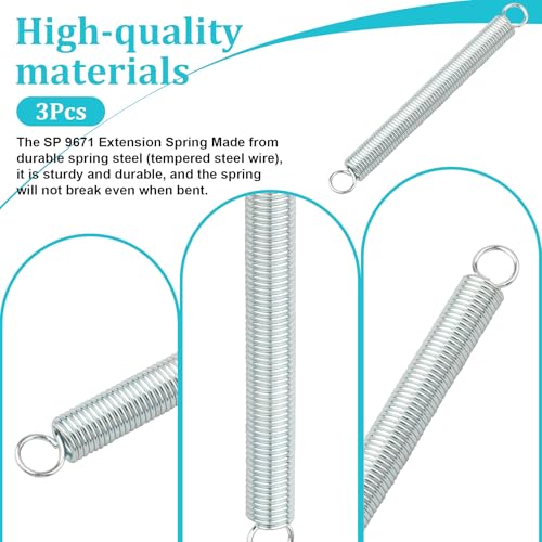 9671 Extension Spring, Closed Single Loop, Spring Steel Construction, Nickel-Plated Finish,fit for appliances, Automotive, Marine, Toys, Tools, Mechanical Devices, contraptions.etc(4 Pack)