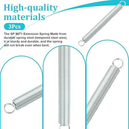 9671 Extension Spring, Closed Single Loop, Spring Steel Construction, Nickel-Plated Finish,fit for appliances, Automotive, Marine, Toys, Tools, Mechanical Devices, contraptions.etc(4 Pack)