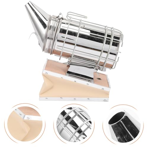 MAGICLULU Beekeeping Smoker Stainless Steel Mini Narrow Spout Bee Hive Smoker Tool with Heat Shield for Apiculture Supplies